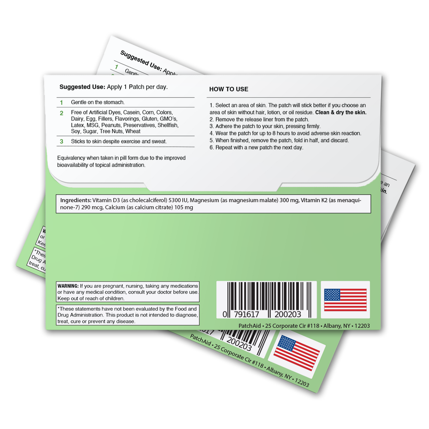 PatchAid - Vitamin D3 with K2 Patch - Bone, Heart & Immune Support