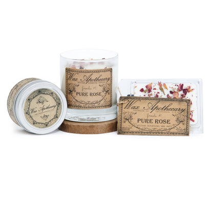 Pure Rose Botanical Candle in 7oz Scotch Glass