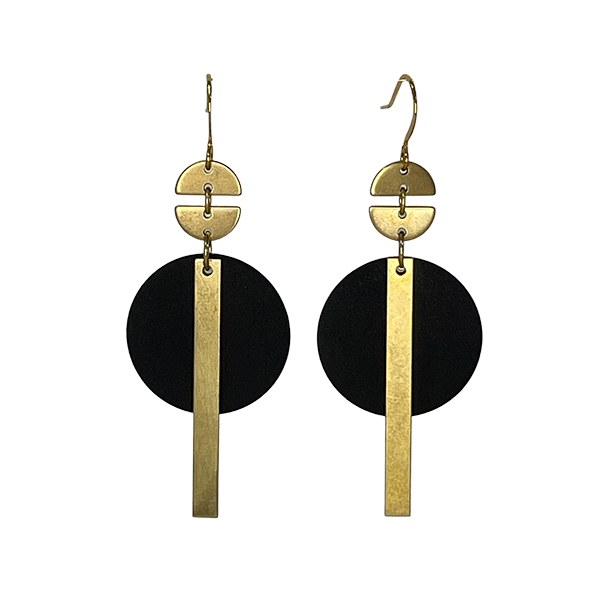 ER-594 | Kelli 2 tone geo earrings ships