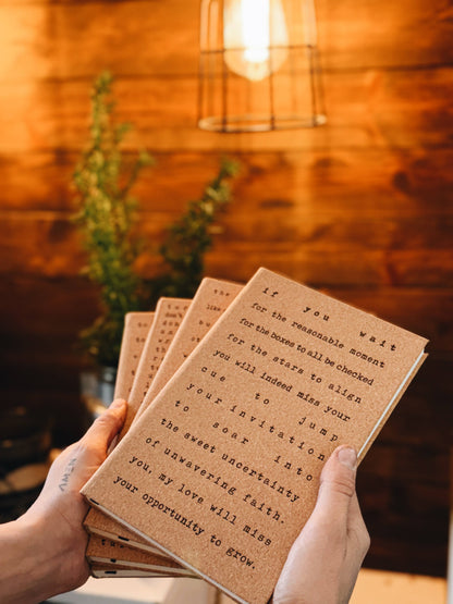 Spiritual Whiskey - Engraved Cork Journal // Bound Notebook