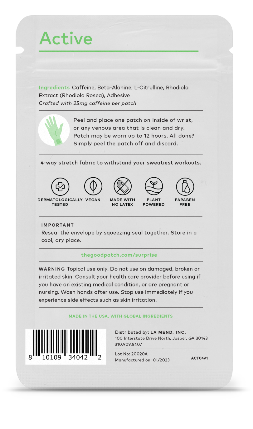 Active Wearable Wellness Patch