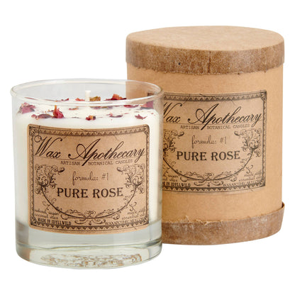 Pure Rose Botanical Candle in 7oz Scotch Glass