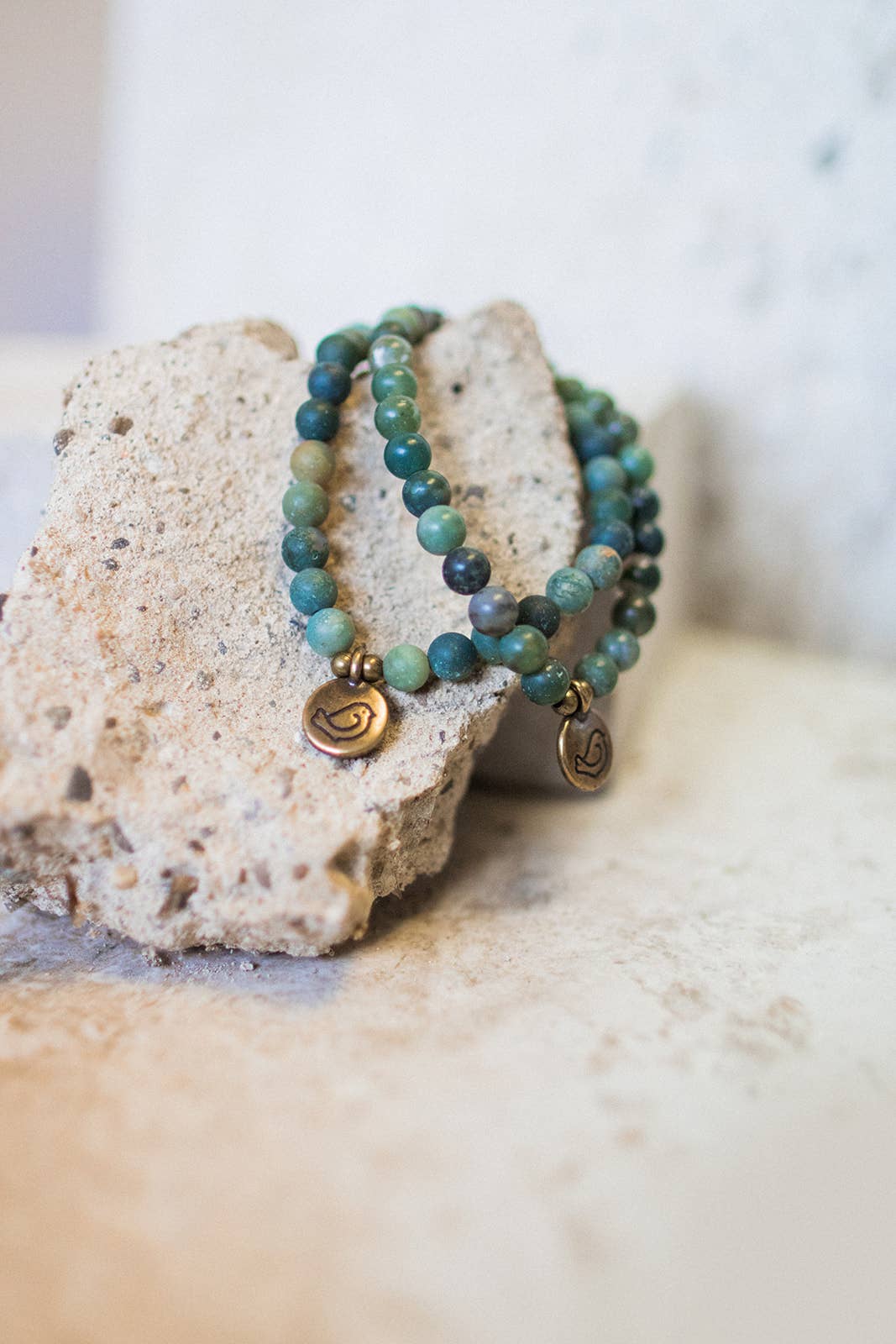 Spiritual Whiskey - Two Birds + One Stone Snap n' Share BFF Bracelet Moss Agate