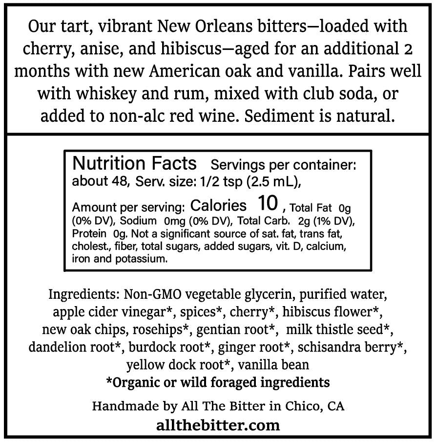 Oak Aged New Orleans Bitters (Non-Alcoholic)